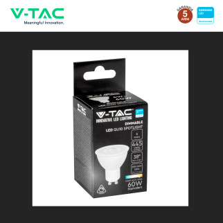 VT-227D Lampadina LED GU10 6W Faretto SMD Chip Samsung V-Tac