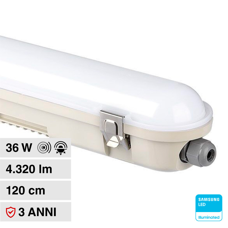 VT-120136S Tubo LED Plafoniera 36W Samsung SMD IP65 V-Tac