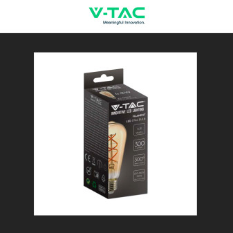 VT-2065 Lampadina LED E27 5W Bulb ST64 Filament Vetro V-Tac