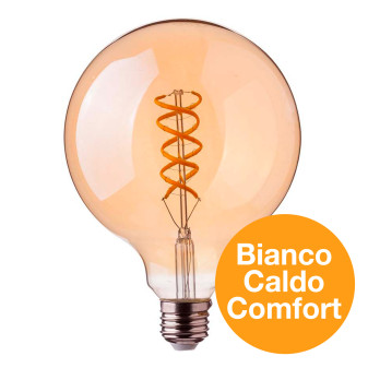 VT-2075 Lampadina LED E27 4,8W Bulb G95 Filament Vetro V-Tac