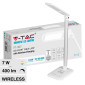 V-Tac VT-1027 Lampada LED da Tavolo 7W Multifunzione Stazione Ricarica Wireless Dimmerabile Changing Color Bianca - SKU 218519