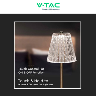 VT-1033 Lampada LED 3in1 da Tavolo 2,4W Dimmerabile Ricaricabile V-Tac