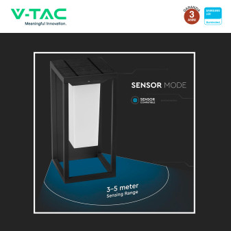 VT-77 Lampada LED da Muro 2W IP65 Sensore e Pannello V-Tac