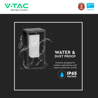 VT-77 Lampada LED da Muro 2W IP65 Sensore e Pannello V-Tac