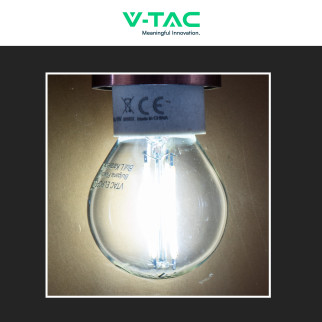 VT-2466 Lampadina LED E14 6W Miniglobo Filament Trasparente V-Tac
