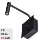 V-Tac VT-2943 Lampada LED da Muro 3W COB CREE con Porta USB Colore Nero - SKU 211487