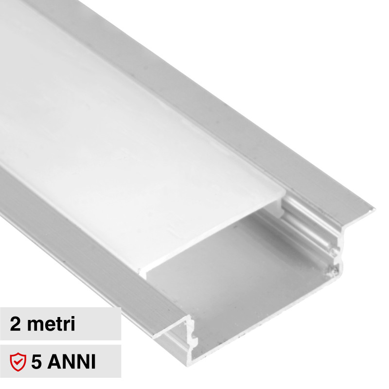 VT-8204 Profilo Piatto in Alluminio da 2m per Strisce LED V-Tac