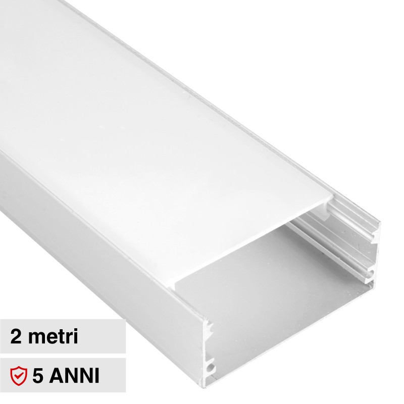 VT-8206 Profilo Piatto in Alluminio da 2m per Strisce LED V-Tac