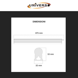 Tubo LED T5 18W SMD 90cm Linkabile in Alluminio Universo