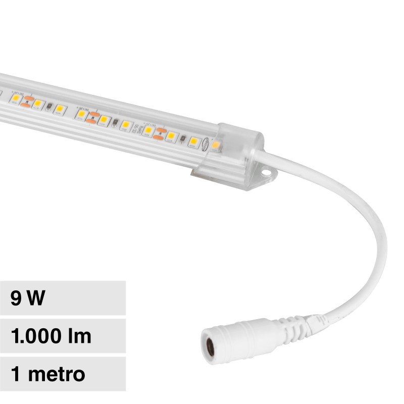 Striscia LED Rigida 9W SMD 120 LED/m 12V in Alluminio 1m Universo