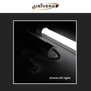Striscia LED Rigida 9W SMD 120 LED/m 12V in Alluminio 1m Universo