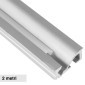Universo Profilo a Luce Indiretta in Alluminio per Strisce LED Slim a Incasso con Copertura Opaca Lunghezza 2 metri - mod. AL-21