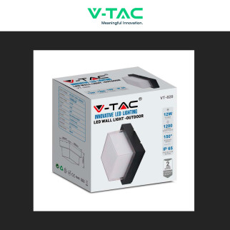 VT-828 Lampada LED da Muro 12W SMD Applique Nera IP65 V-Tac