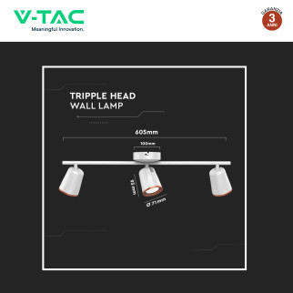 VT-818 Lampada LED da Parete 15W SMD Colore Bianco V-Tac