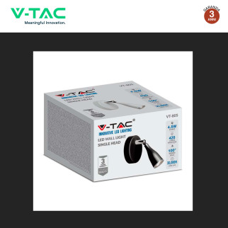 Lampada LED Parete 4,5W SMD Orientabile Bianca V-Tac VT-805