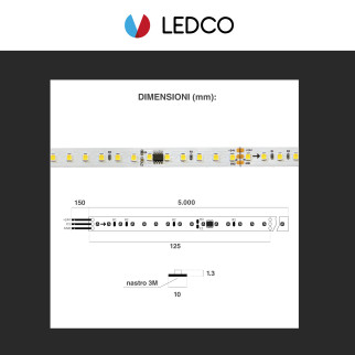 Striscia LED 60W Flessibile SMD Monocolore 24V 5m LEDCO