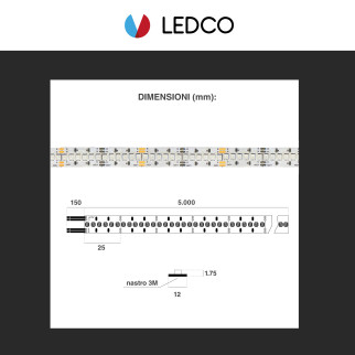 Striscia LED 100W Flessibile SMD Monocolore 24V 5m LEDCO