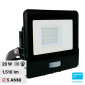 V-Tac VT-128S Faro LED Floodlight 20W SMD IP65 Chip Samsung Sensore di Movimento e Crepuscolare Nero - SKU 20259 / 20260 / 20261