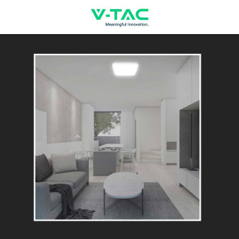 VT-8630 Plafoniera LED Quadrata 48W SMD IP44 Colore Bianco V-Tac