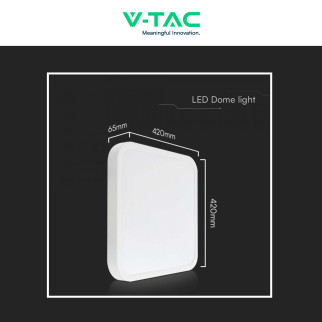 VT-8630 Plafoniera LED Quadrata 48W SMD IP44 Colore Bianco V-Tac