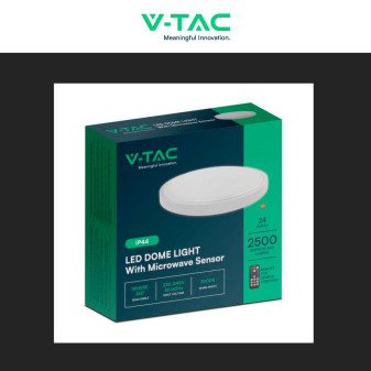 VT-8624S Plafoniera LED Rotonda 24W SMD IP44 Colore Bianco V-Tac