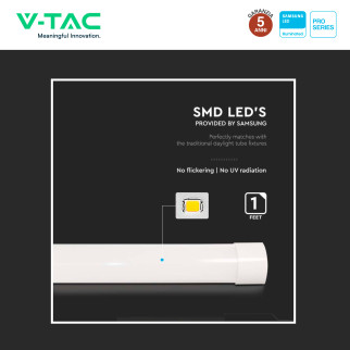 Tubo LED Prismatico Plafoniera 10W 30cm VT-8-10 V-Tac Pro