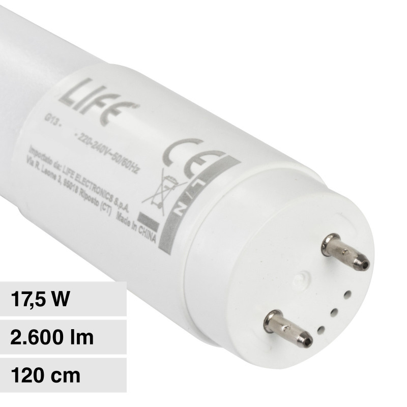 Tubo LED SMD 17,5W G13 Lampadina 120cm con Starter Life