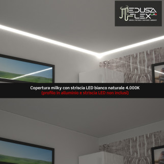 Medusaflex Aurelia Copertura Angolare Milky per Profilo in Alluminio
