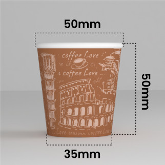 50 Bicchierini da Caffè in Carta Bio Italy Brown da 65ml