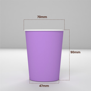 25 Bicchieri in Carta Biodegradabile Lilla da 200ml