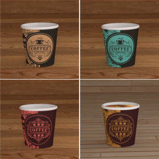 200 Bicchierini da Caffè in Carta Riciclabile PubCup Mix da 65ml