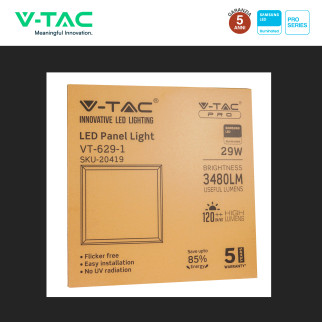 VT-629-1 Pannello LED Quadrato 29W SMD Samsung V-Tac Pro