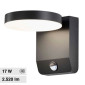 V-Tac VT-11020S Lampada LED da Muro 17W Wall Light SMD con Sensore PIR di Movimento IP65 Colore Nero - SKU 2956 / 2957