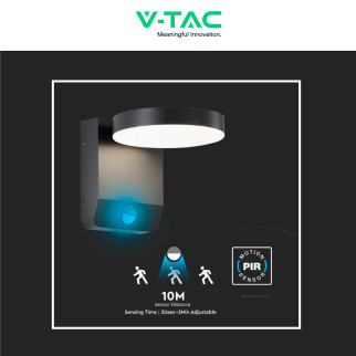 VT-11020S Lampada LED da Muro 17W IP65 Sensore PIR V-Tac