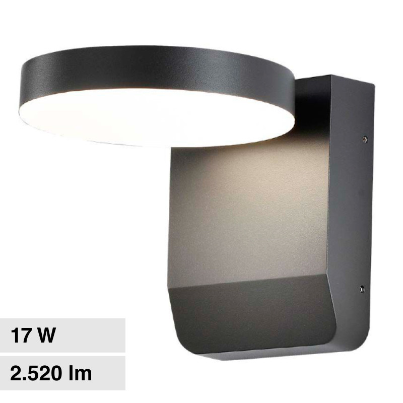 VT-11020 Lampada LED da Muro 17W SMD IP65 Nera V-Tac