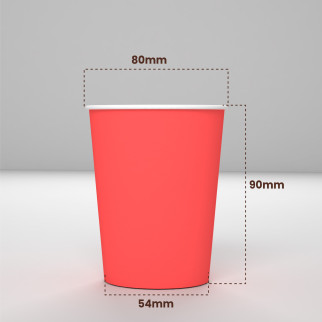 50 Bicchieri in Carta Biodegradabile Rosso da 240ml