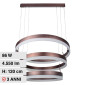 V-Tac VT-82-3D Lampadario LED a Sospensione 86W SMD Forma Rotonda Dimmerabile Colore Caffè - SKU 213991