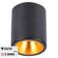 V-Tac VT-978 Portafaretto Rotondo per Lampadine GU10 in Alluminio Colore Nero e Oro - SKU 6691