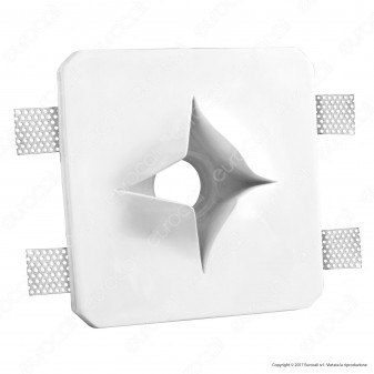 Portafaretto Quadrato da Incasso in Gesso per Lampadine GU10 e GU5.3