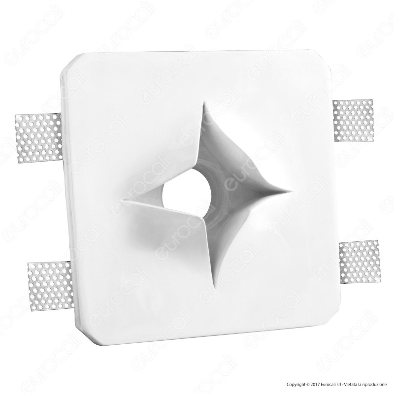 Portafaretto Quadrato da Incasso in Gesso per Lampadine GU10 e GU5.3