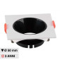 V-Tac VT-932 Portafaretto Quadrato Fisso da Incasso per Lampadine GU10 e GU5.3 (MR16) Bianco e Nero - SKU 6651