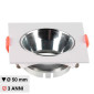 V-Tac VT-932 Portafaretto Quadrato Fisso da Incasso per Lampadine GU10 e GU5.3 (MR16) Bianco e Cromo - SKU 6653