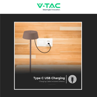 VT-7562 Lampada LED da Tavolo Touch Dimmerabile Corten V-Tac