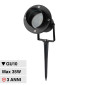 V-Tac VT-7704 Portafaretto da Giardino con Portalampada per Lampadine GU10 Picchetto da Interramento Alluminio Nero - SKU 7572