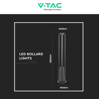 VT-820 Lampada LED Giardino 10W COB CREE Grigia IP65 V-Tac