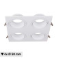 V-Tac VT-442 Portafaretto Quadruplo Quadrato Orientabile da Incasso per Lampadine GU10 e GU5.3 (MR16) Bianco - SKU 23003