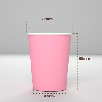 100 Bicchieri in Carta Riciclabile Verde Rosa Azzurro e Giallo 200ml