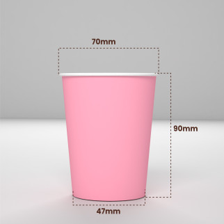 100 Bicchieri in Carta Riciclabile Verde Rosa Azzurro e Giallo 200ml