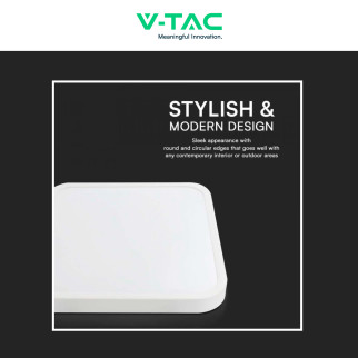 VT-8624 Plafoniera LED Quadrata 24W SMD IP44 Colore Bianco V-Tac