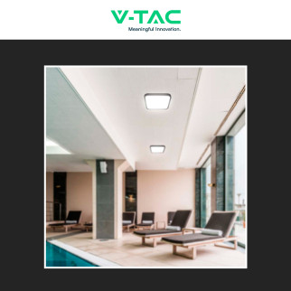 VT-8618 Plafoniera LED Quadrata 18W SMD IP44 Colore Nero V-Tac